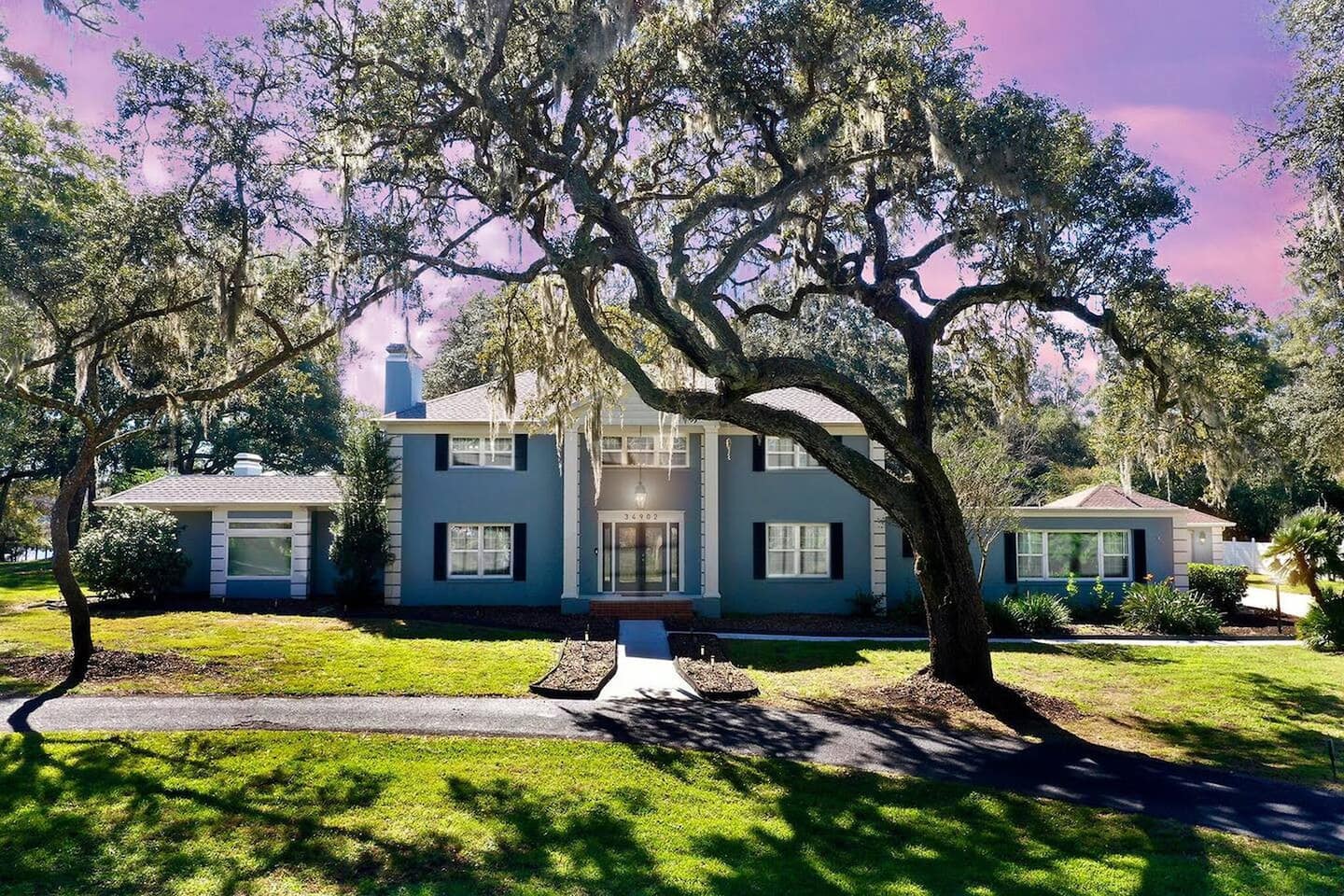 The estate house at dusk — Lakeview Estate